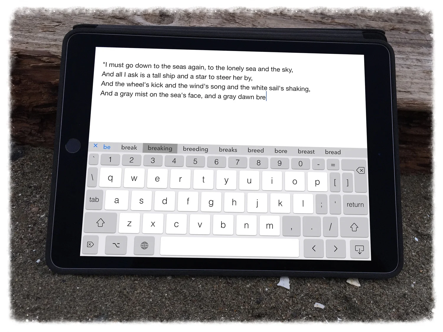 Cursor arrow keys built right into the keyboard — edit as you would on a desktop or notebook keyboard.